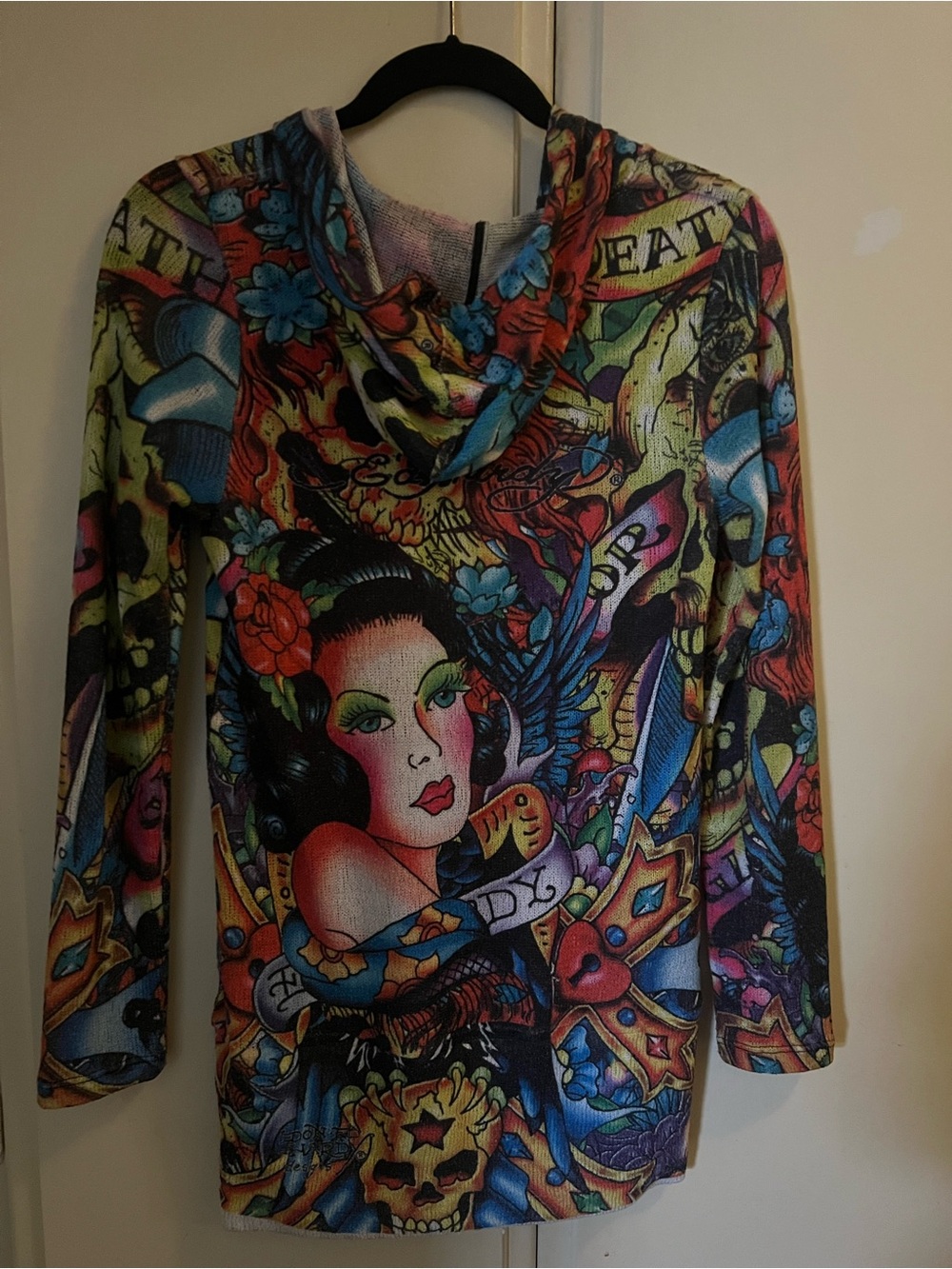 Ed Hardy ~ Christian Audigier Multicolor Knit Top with Gold Logo Tag